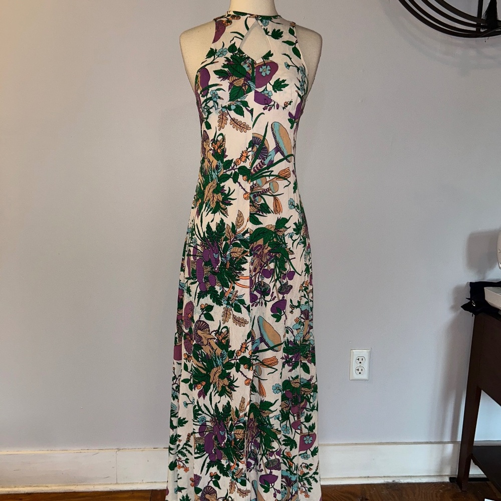 Vintage 70s Mushroom Maxi Dress